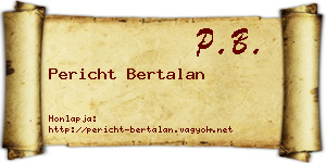 Pericht Bertalan névjegykártya
